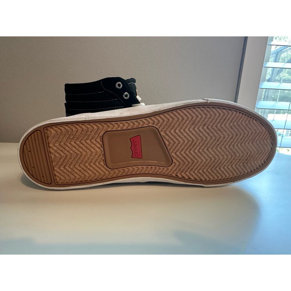 Size 13 LEVI’S LANCE MID CT CANVAS UL Black/White SHOES 519284-06A1 New! - Picture 4 of 5